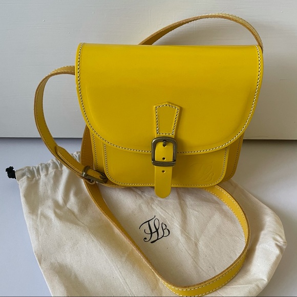 Handbags - Yellow Genuine Leather Crossbody Bag Satchel